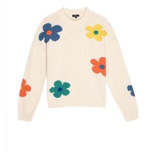 RAILS PERCI SWEATER IVORY DAISIES Floral Cream Sweater sz Medium like new